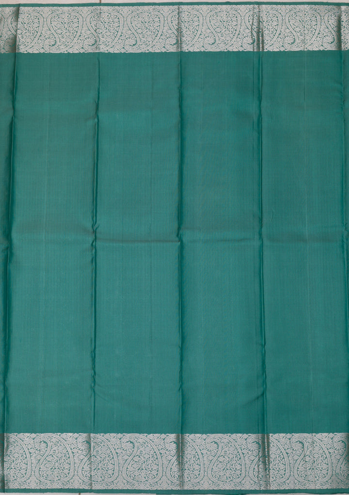 Turquoise Blue Zariwork Banarasi Pure Silk Saree