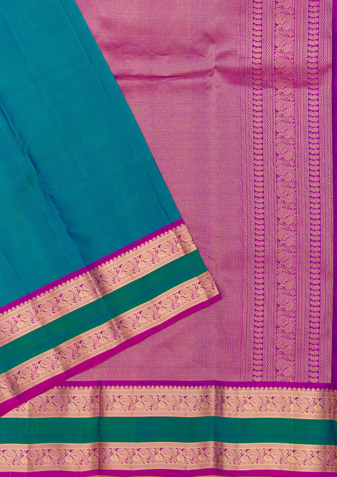 Turquoise Blue Zariwork Pure Silk Saree