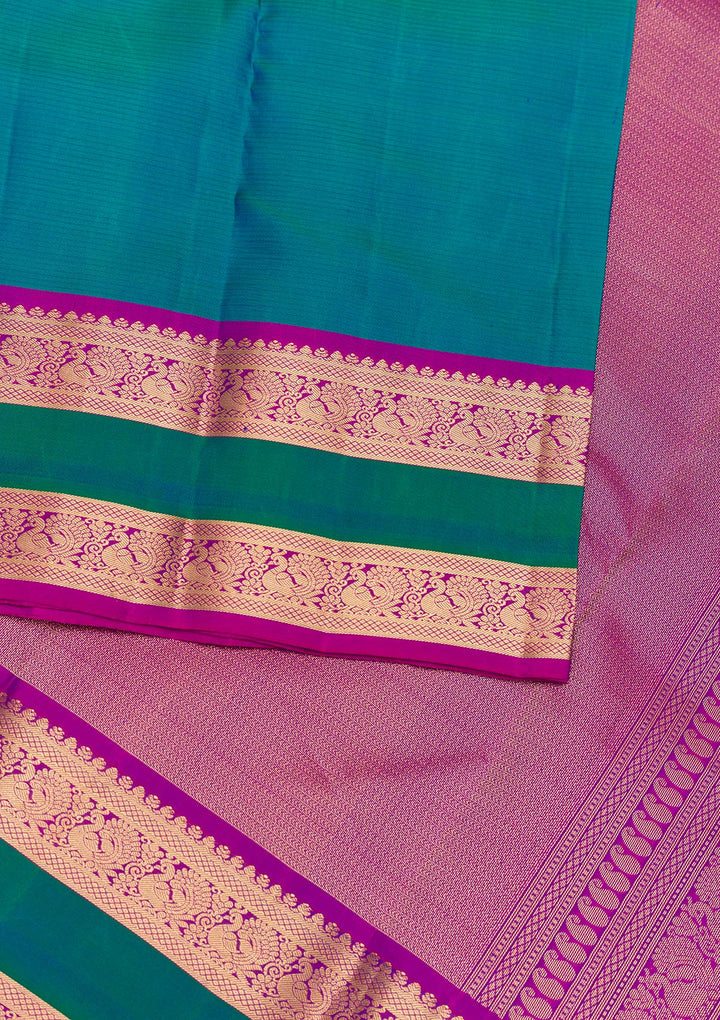 Turquoise Blue Zariwork Pure Silk Saree