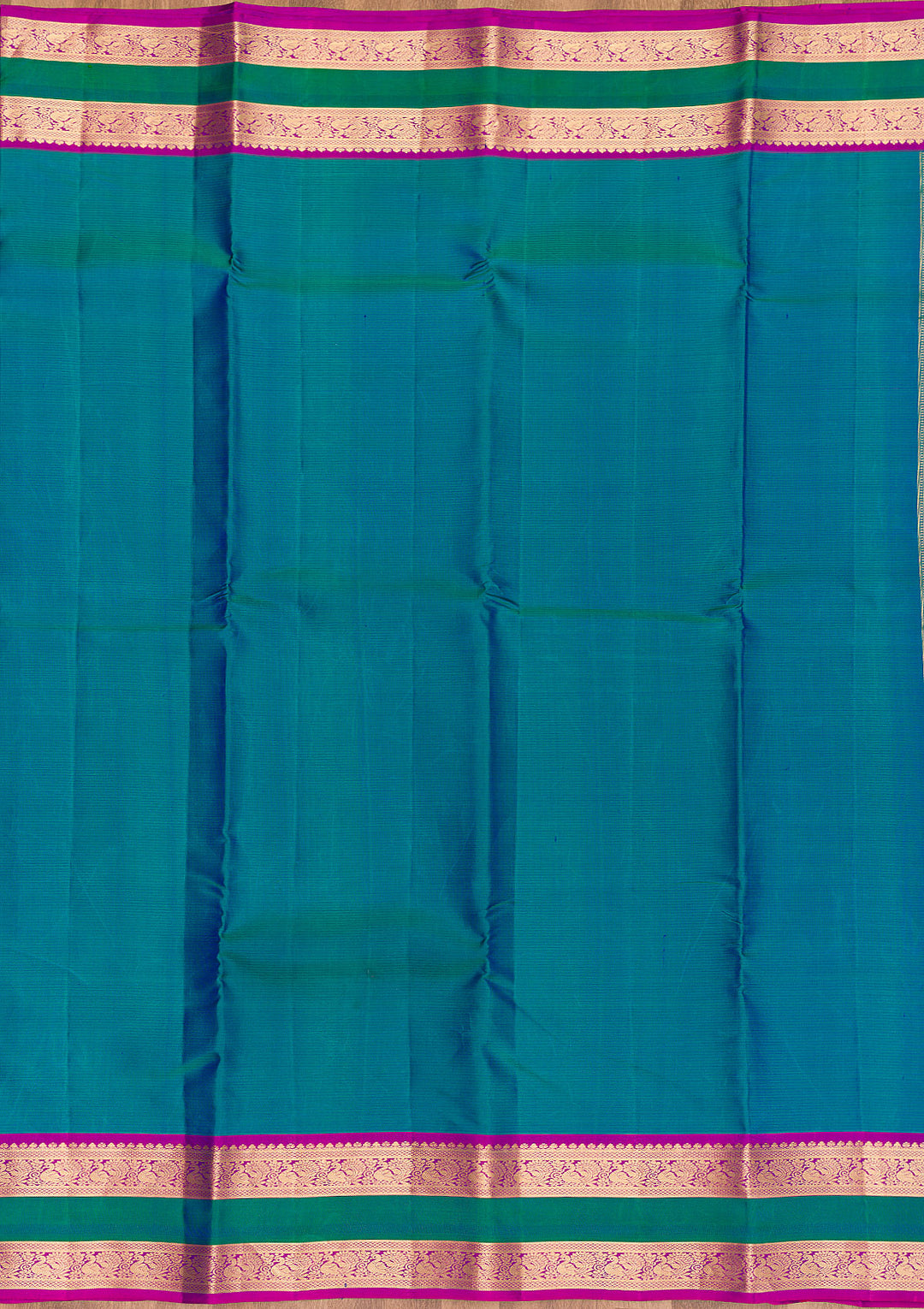 Turquoise Blue Zariwork Pure Silk Saree