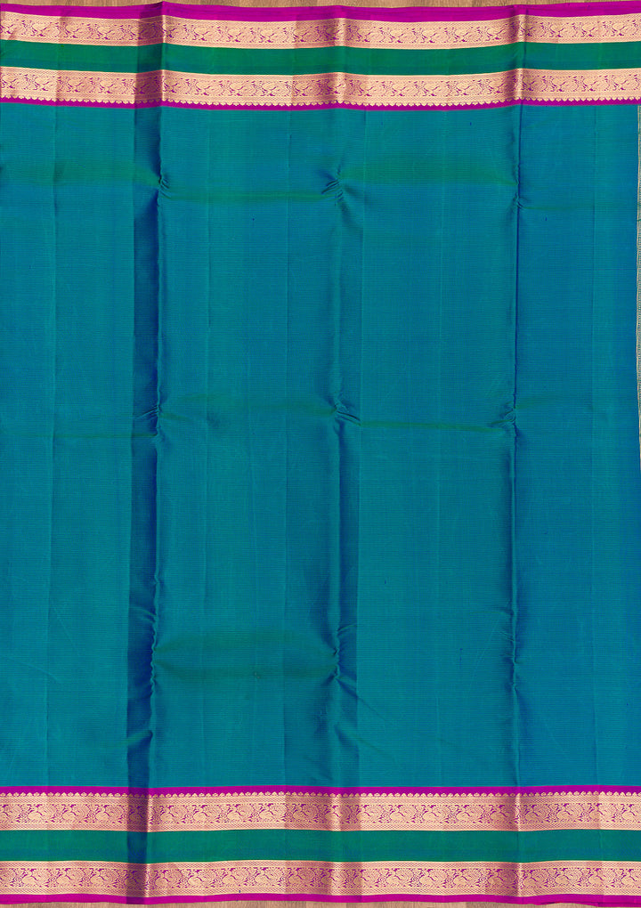 Turquoise Blue Zariwork Pure Silk Saree