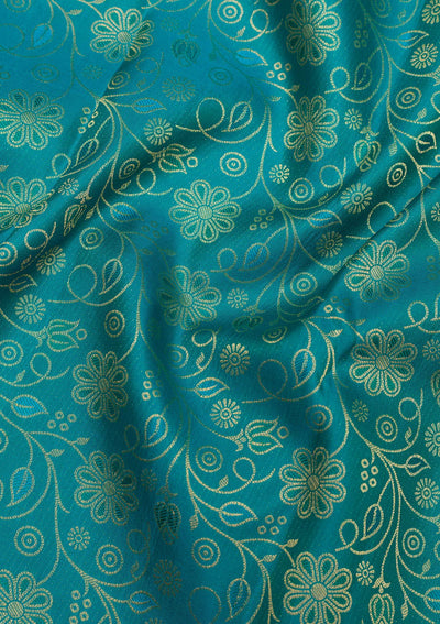 Turquoise Blue Zariwork Pure Silk Saree