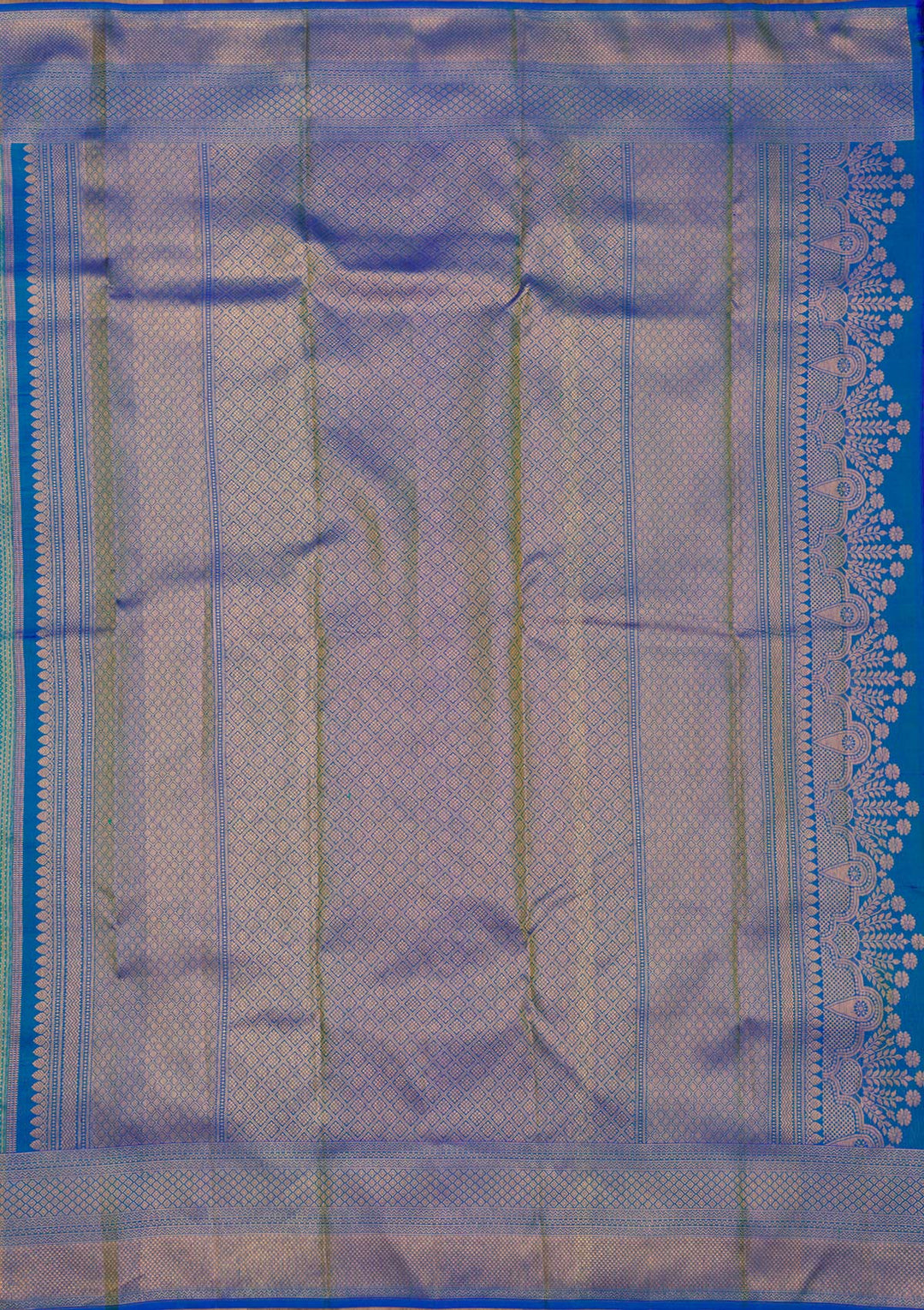 Turquoise Blue Zariwork Pure Silk Saree