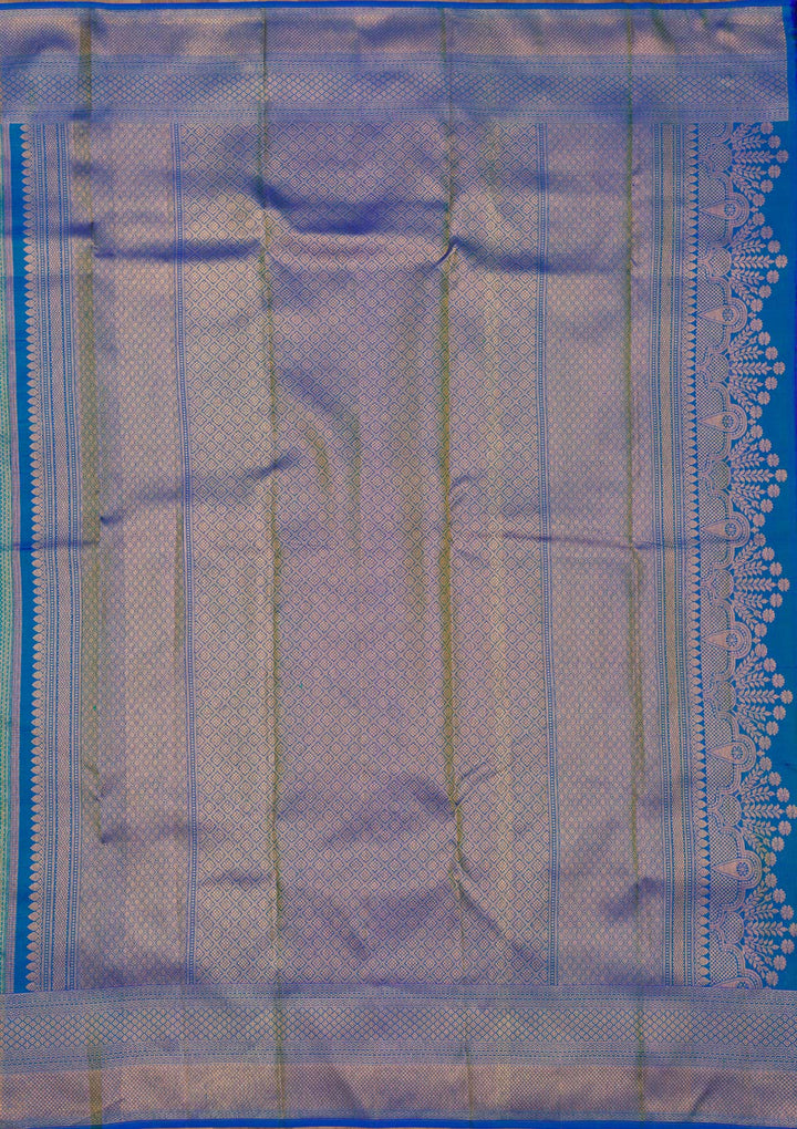 Turquoise Blue Zariwork Pure Silk Saree