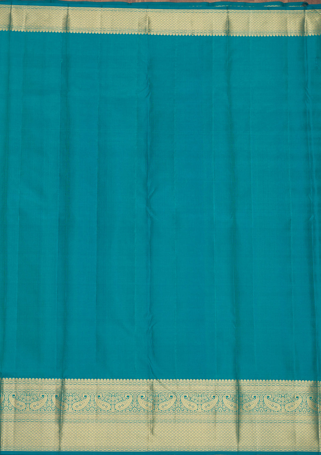 Turquoise Blue Zariwork Pure Silk Saree