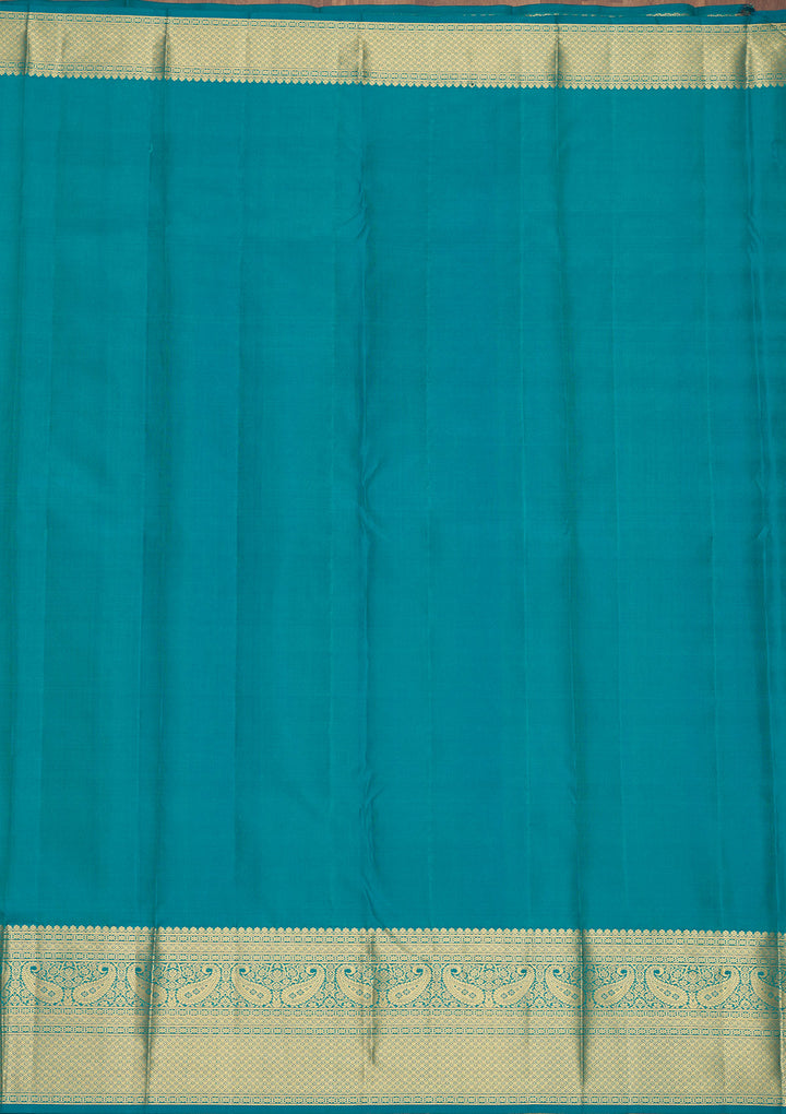Turquoise Blue Zariwork Pure Silk Saree