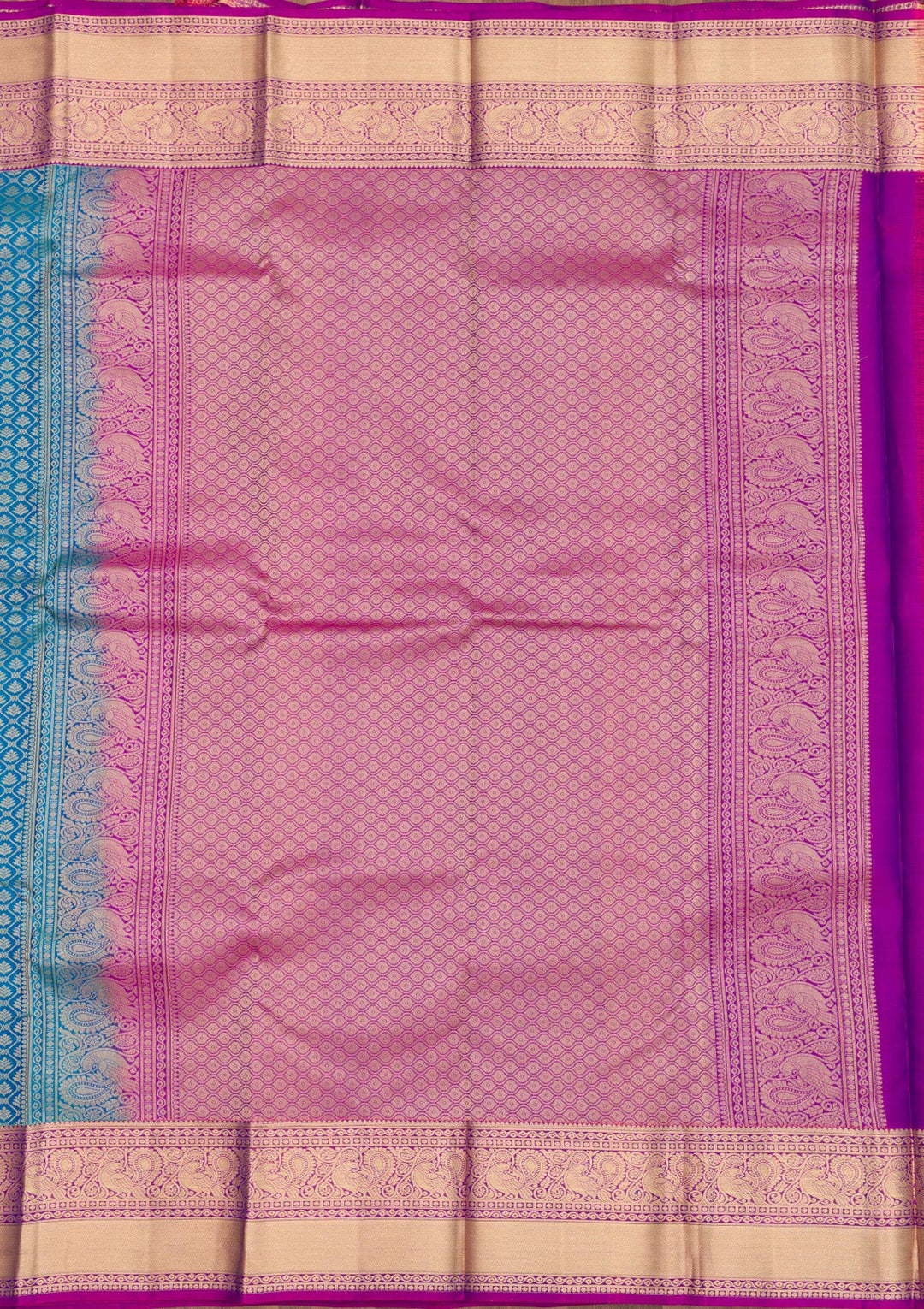 Turquoise Blue Zariwork Pure Silk Saree