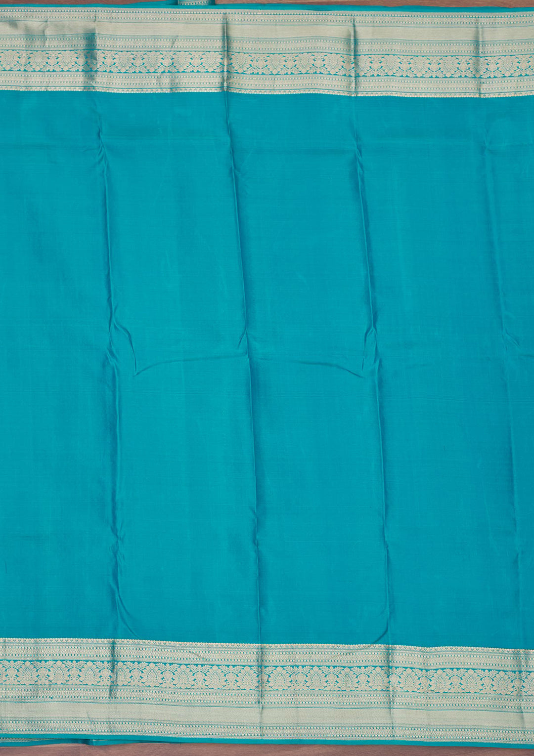 Turquoise Blue Zariwork Pure Silk Saree