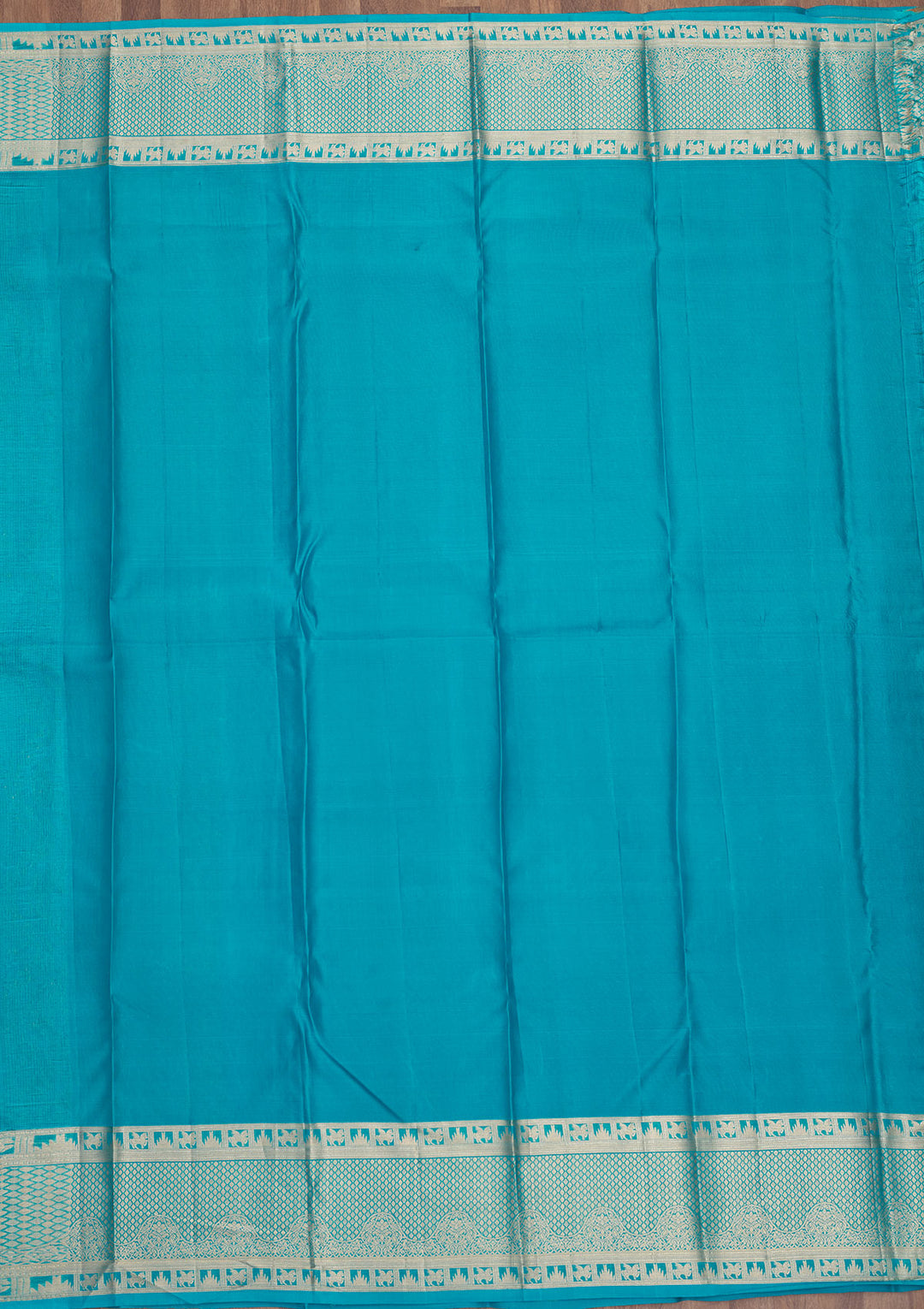 Turquoise Blue Zariwork Pure Silk Saree