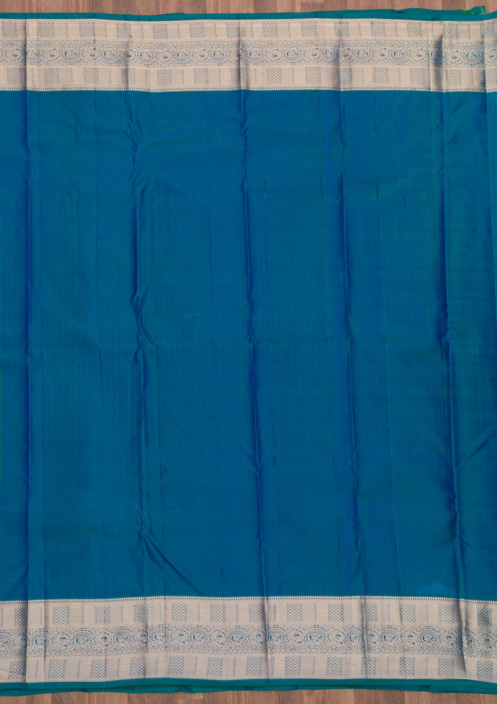 Turquoise Blue Zariwork Pure Silk Saree