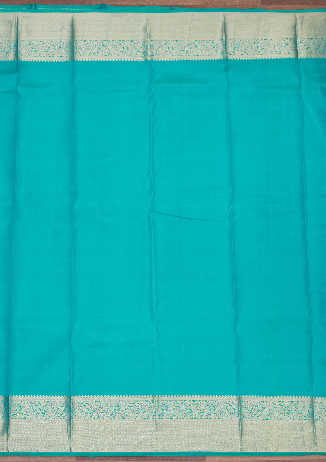Turquoise Blue Zariwork Pure Silk Saree