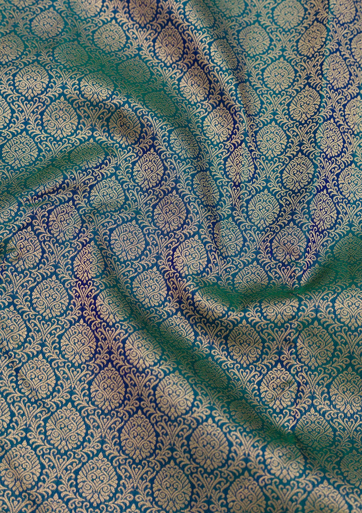 Turquoise Blue Zariwork Pure Silk Saree