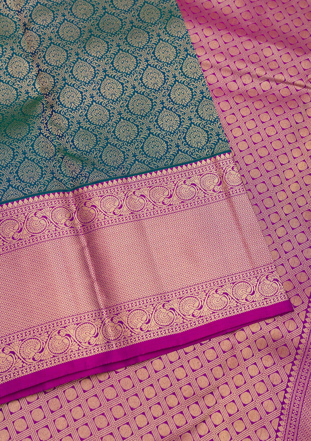 Turquoise Blue Zariwork Pure Silk Saree