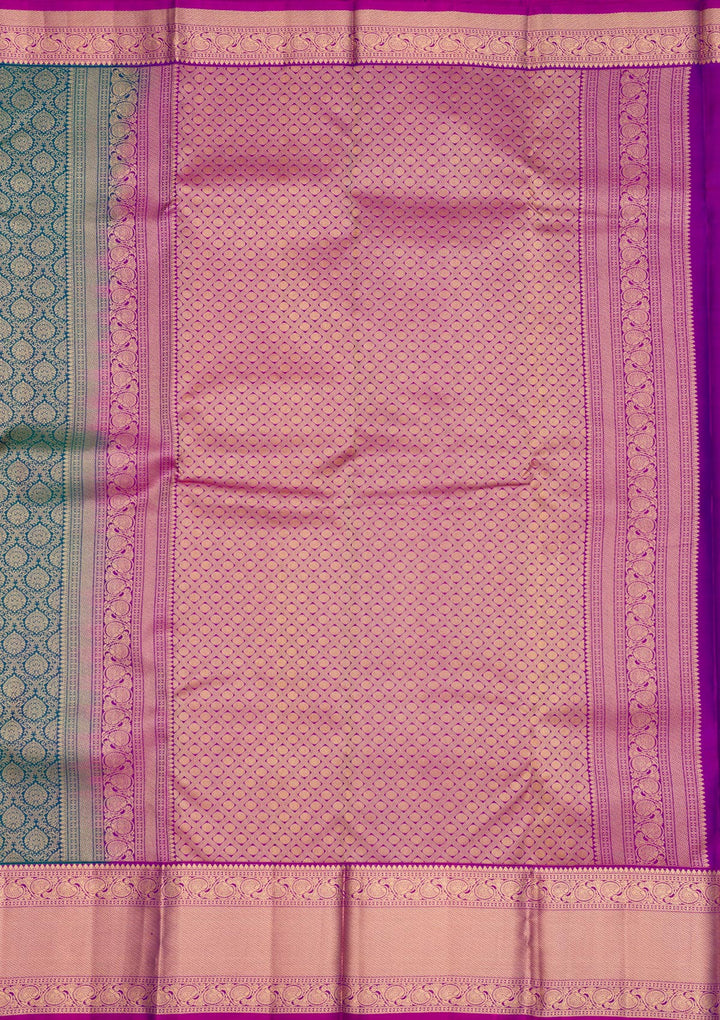 Turquoise Blue Zariwork Pure Silk Saree