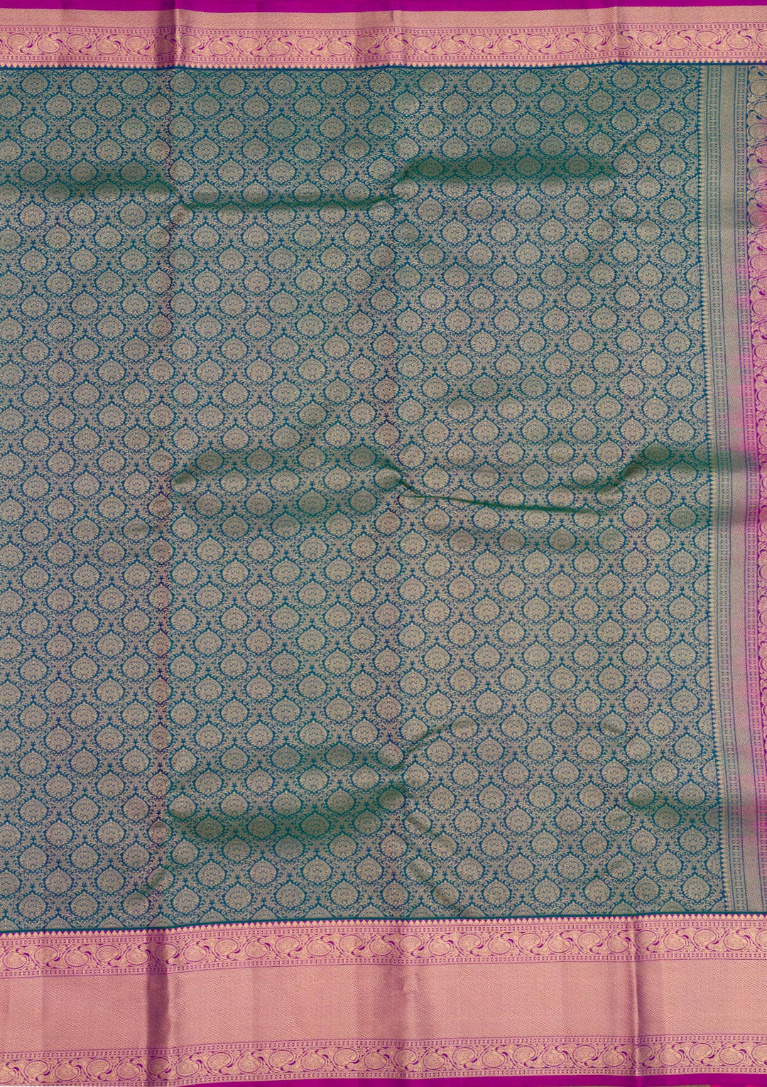 Turquoise Blue Zariwork Pure Silk Saree