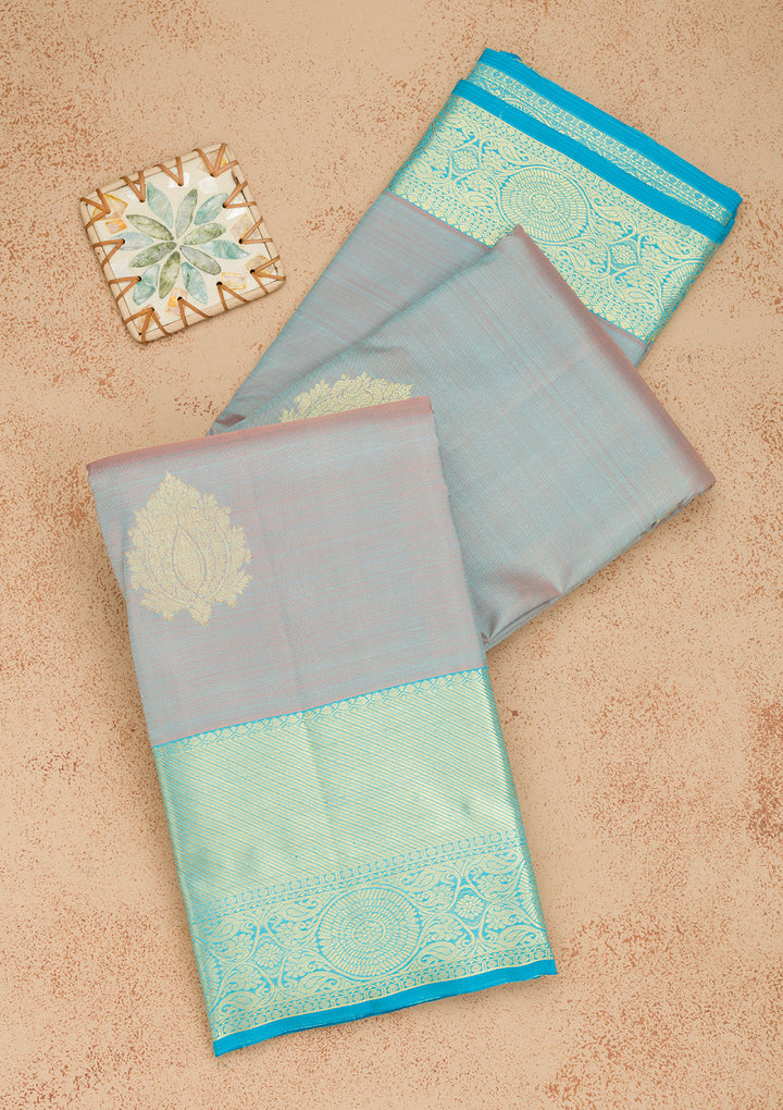 Grey Zariwork Pure Silk Saree