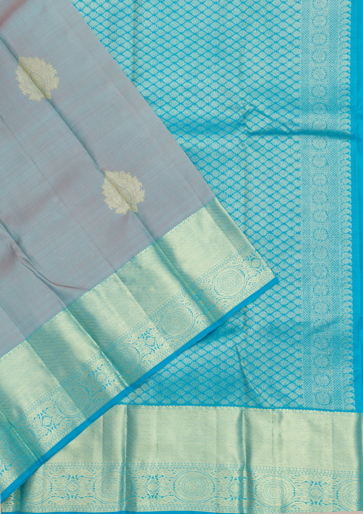 Grey Zariwork Pure Silk Saree