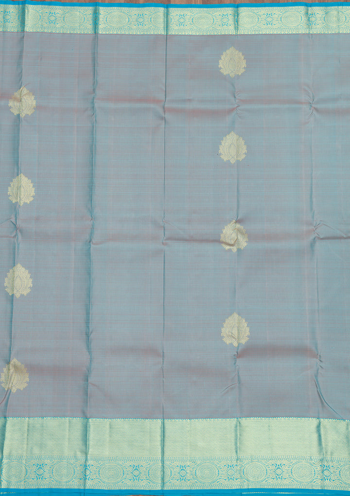Grey Zariwork Pure Silk Saree