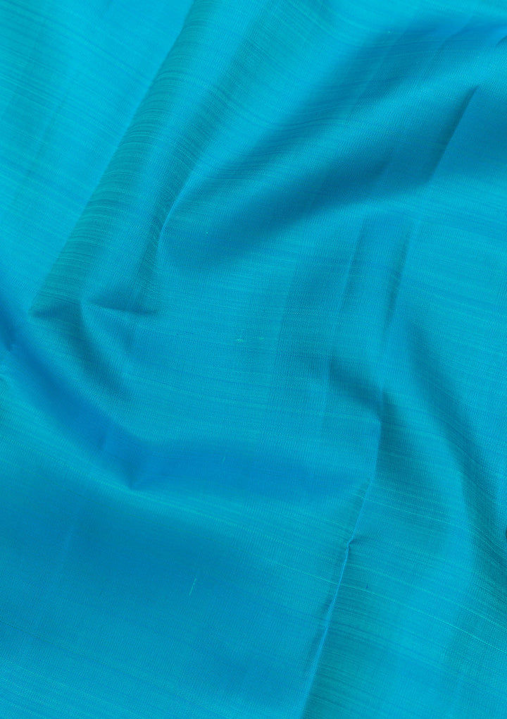 Turquoise Blue Zariwork Pure Silk Saree