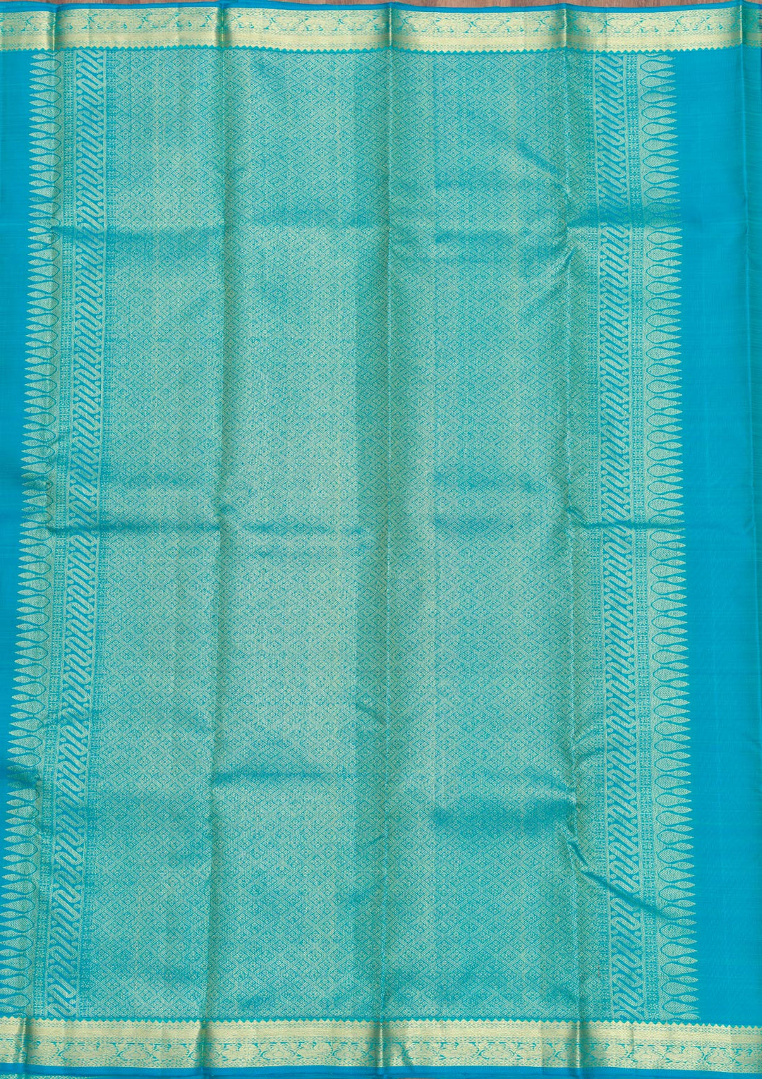 Turquoise Blue Zariwork Pure Silk Saree
