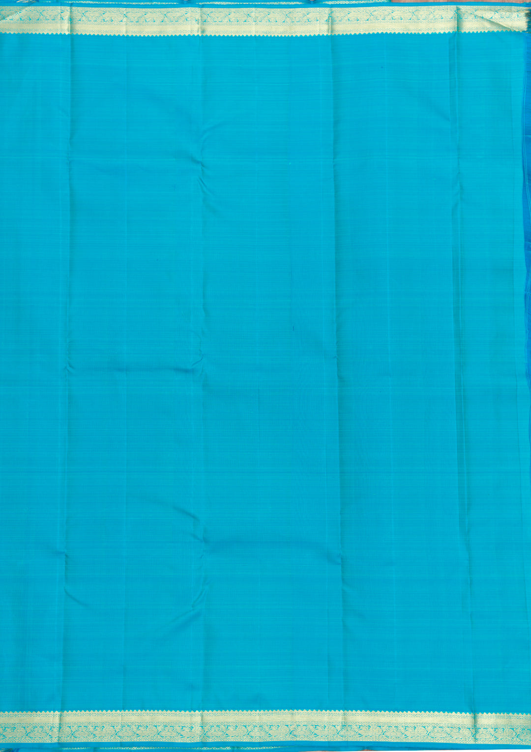 Turquoise Blue Zariwork Pure Silk Saree