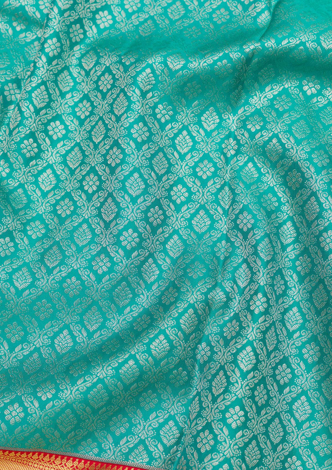 Turquoise Blue Zariwork Pure Silk Saree