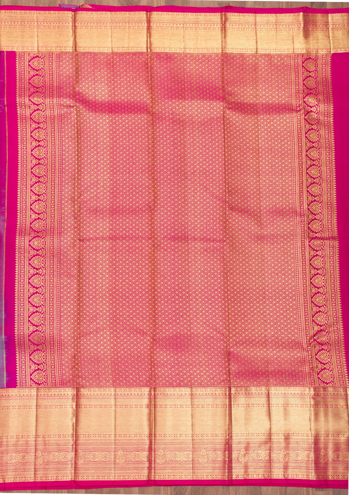 Turquoise Blue Zariwork Kanjivaram Pure Silk Saree