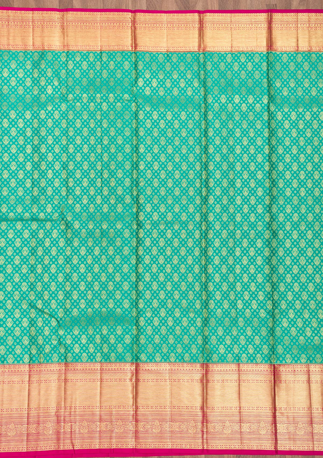 Turquoise Blue Zariwork Kanjivaram Pure Silk Saree