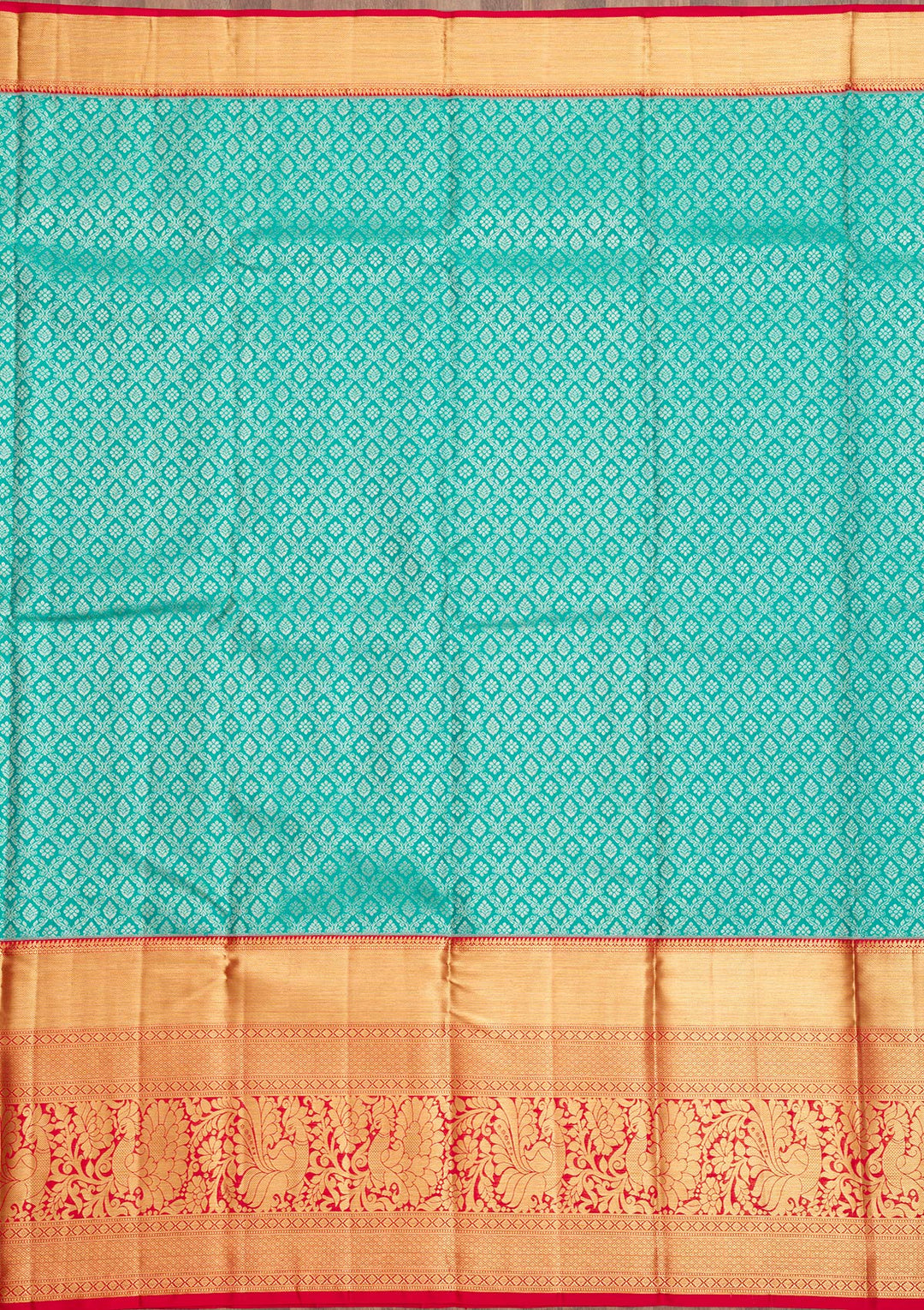 Turquoise Blue Zariwork Kanjivaram Pure Silk Saree