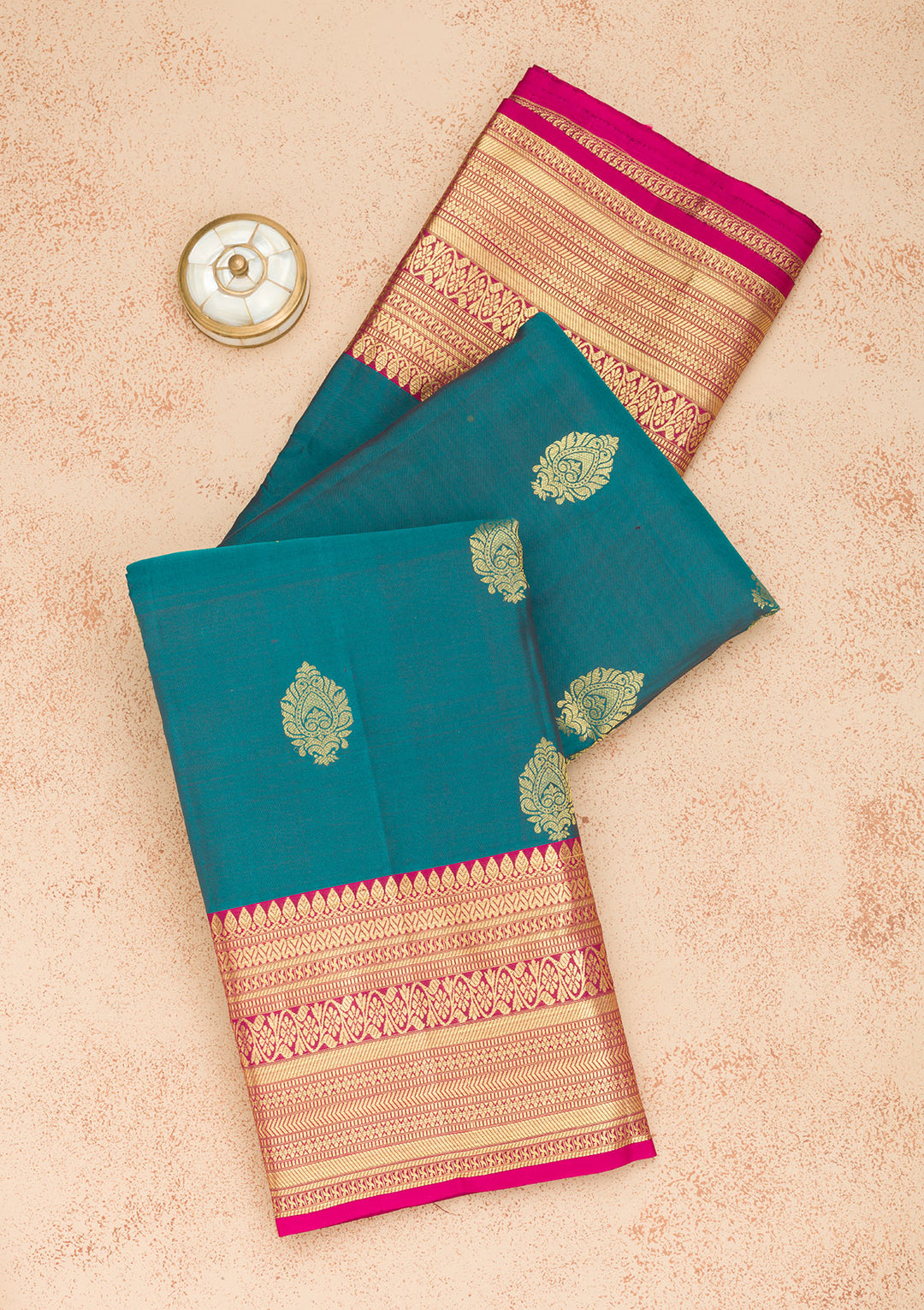 Turquoise Blue Zariwork Banarasi Pure Silk Saree