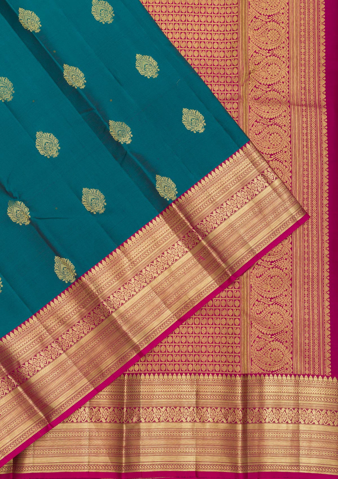 Turquoise Blue Zariwork Banarasi Pure Silk Saree