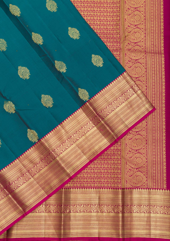 Turquoise Blue Zariwork Banarasi Pure Silk Saree