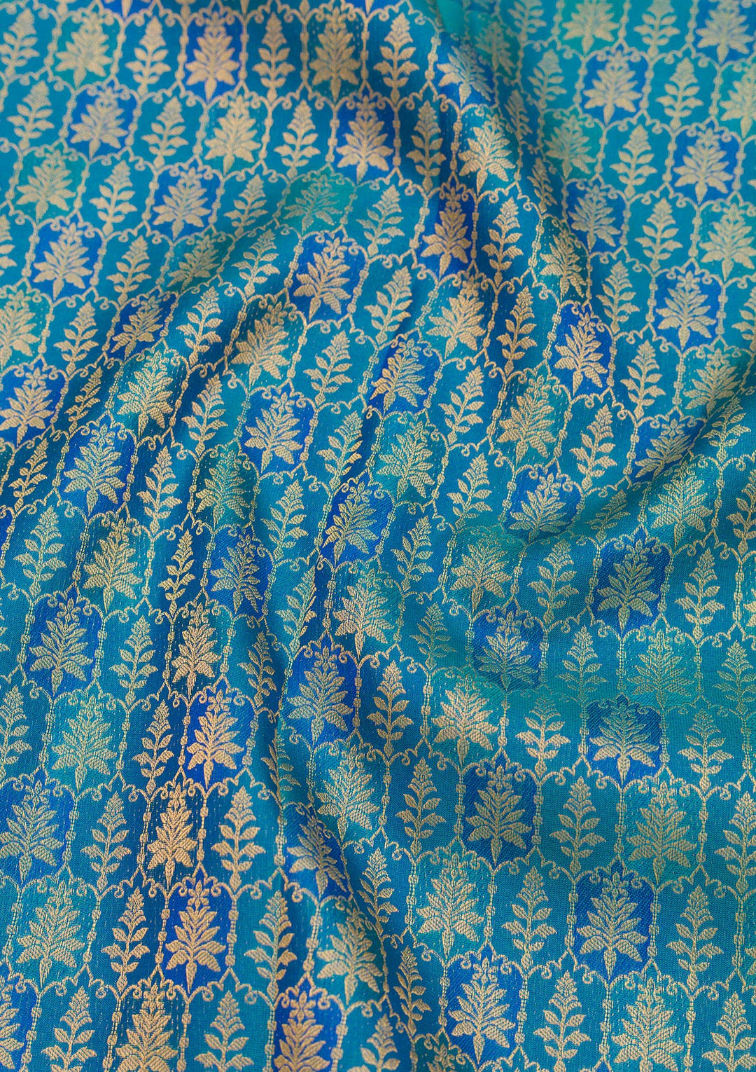 Turquoise Blue Zariwork Pure Silk Saree
