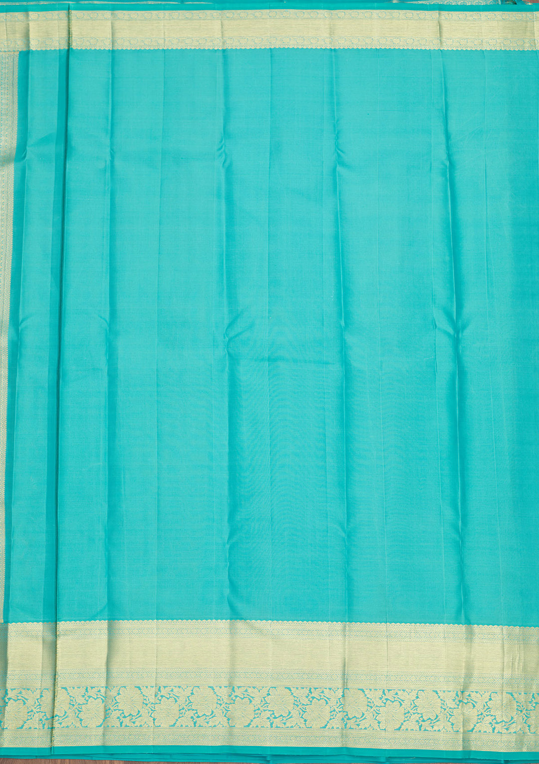 Turquoise Blue Zariwork Pure Silk Saree