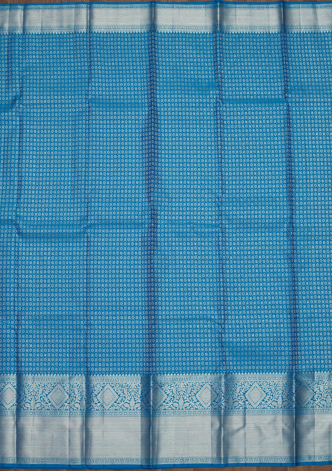Turquoise Blue Zariwork Pure Silk Saree