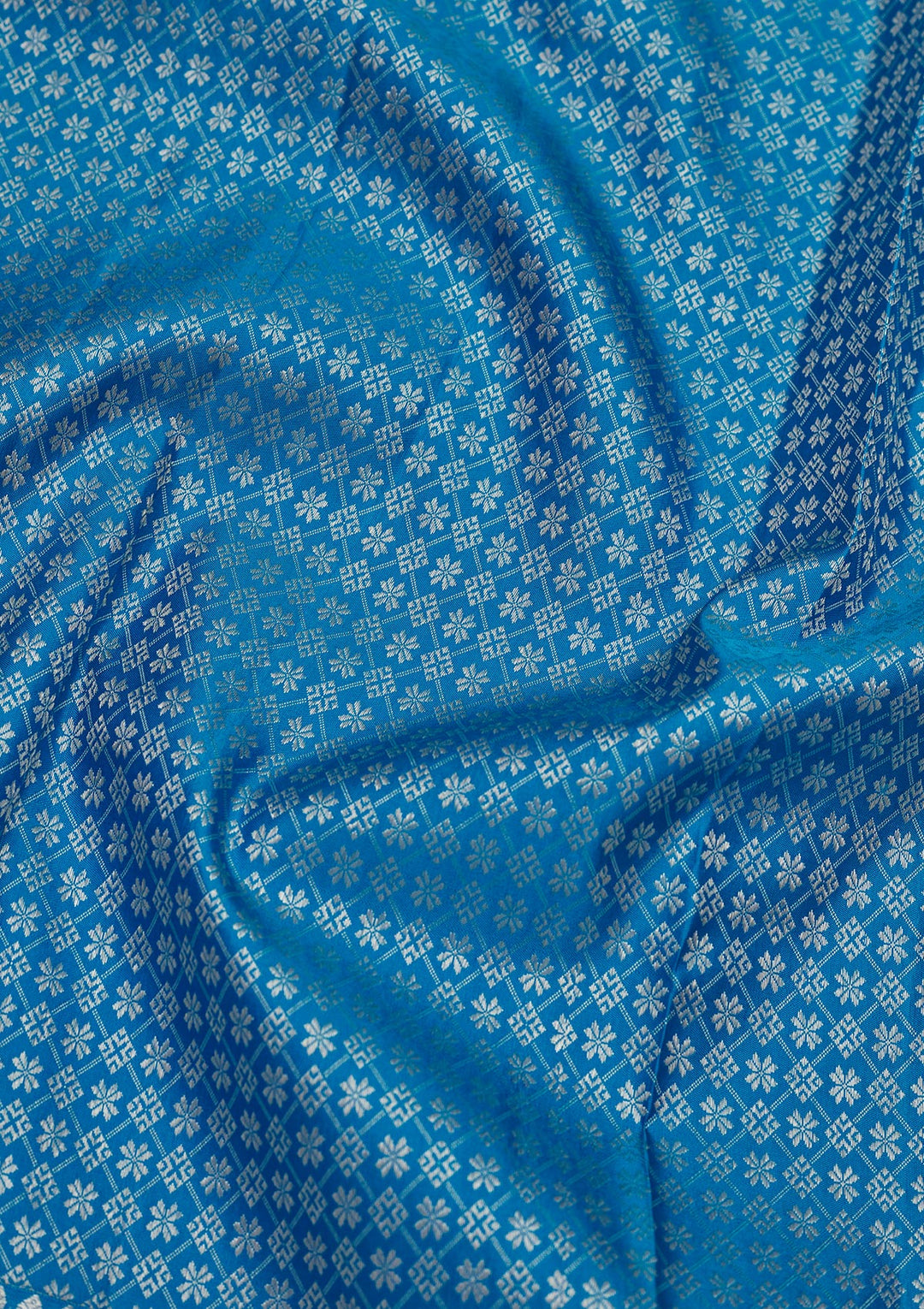 Turquoise Blue Zariwork Pure Silk Saree
