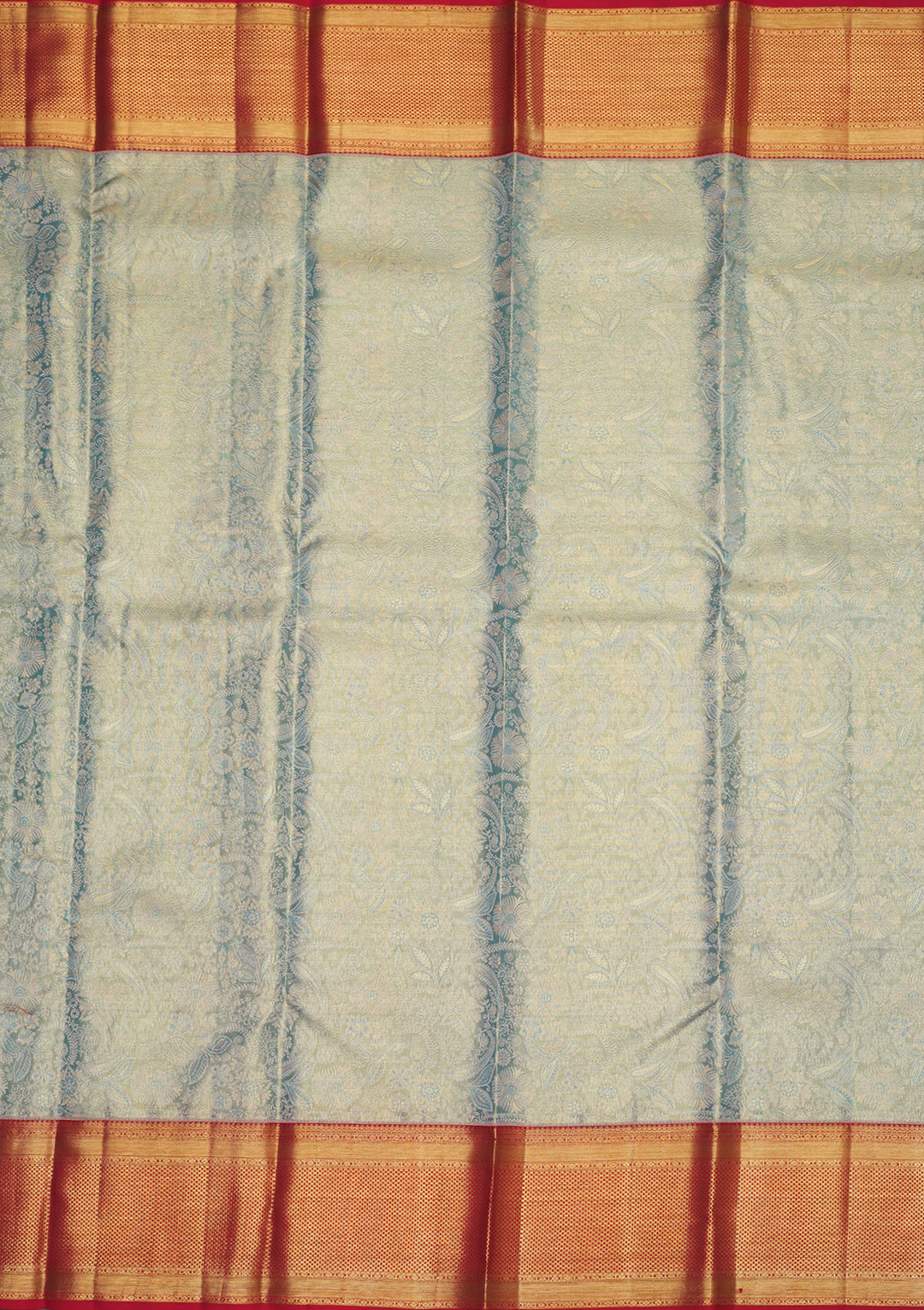 Turquoise Blue Zariwork Pure Silk Saree