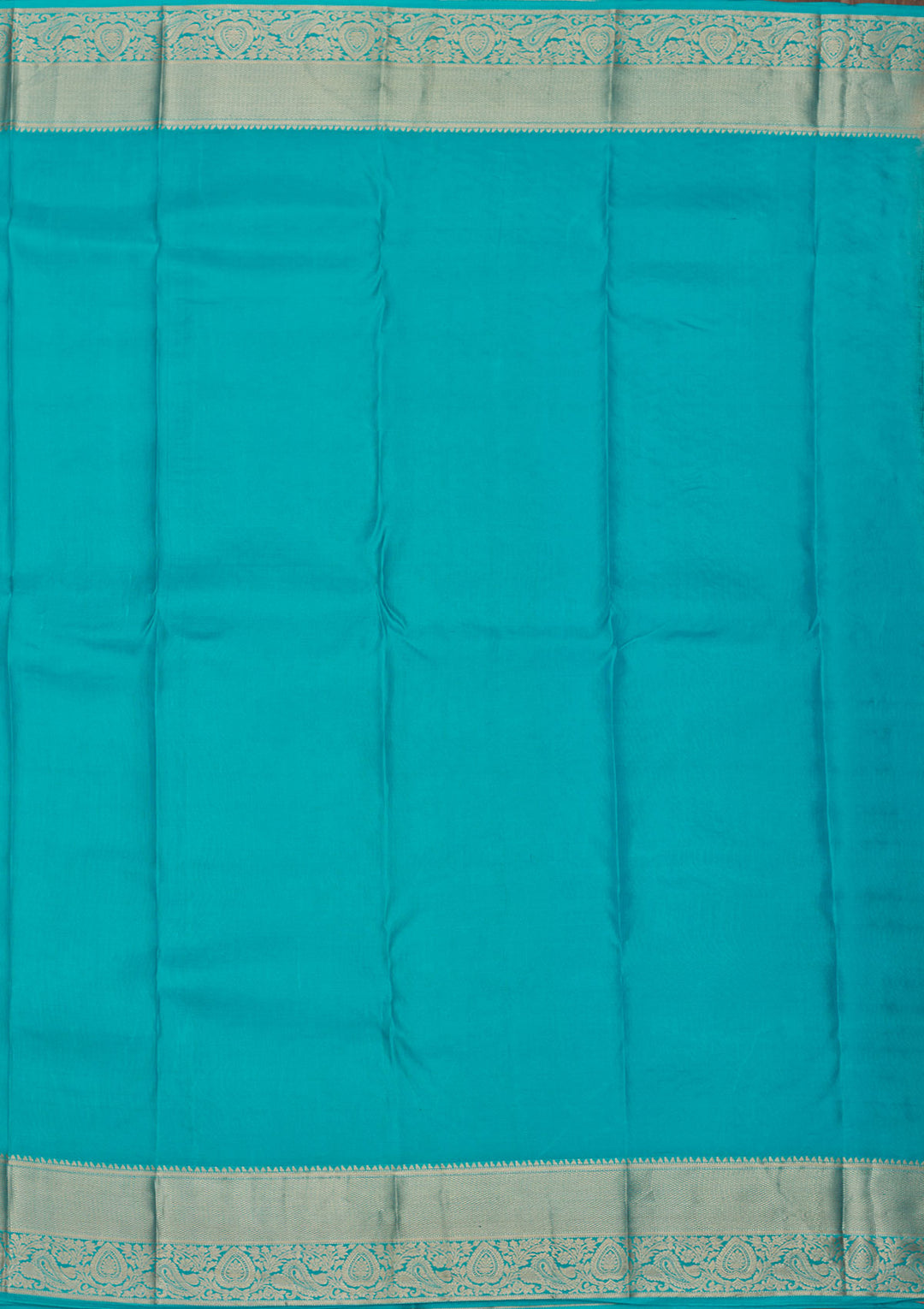 Turquoise Blue Zariwork Pure Silk Saree