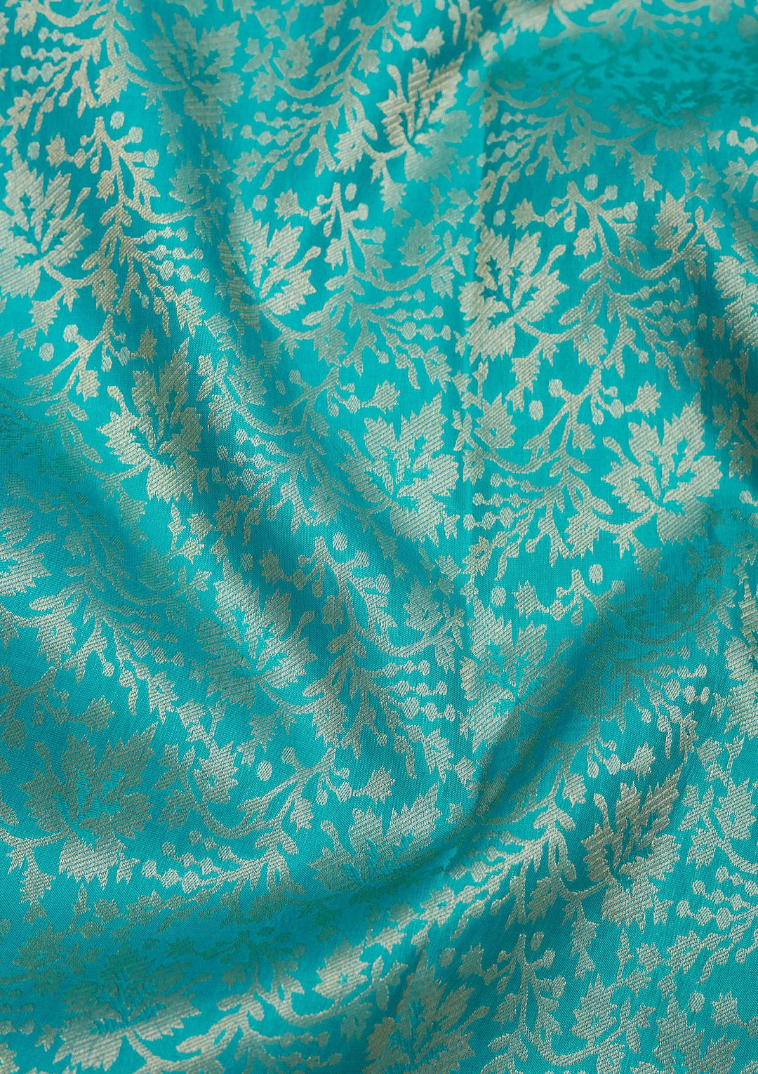 Turquoise Blue Zariwork Pure Silk Saree