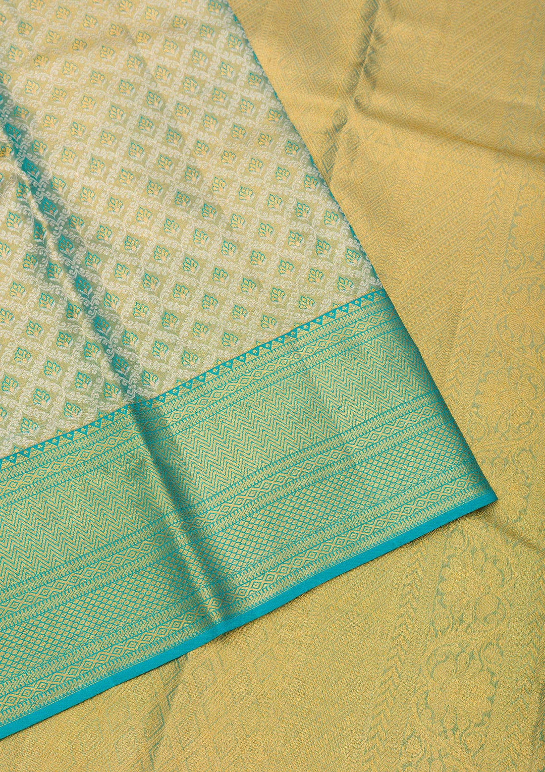 Turquoise Blue Zariwork Pure Silk Saree