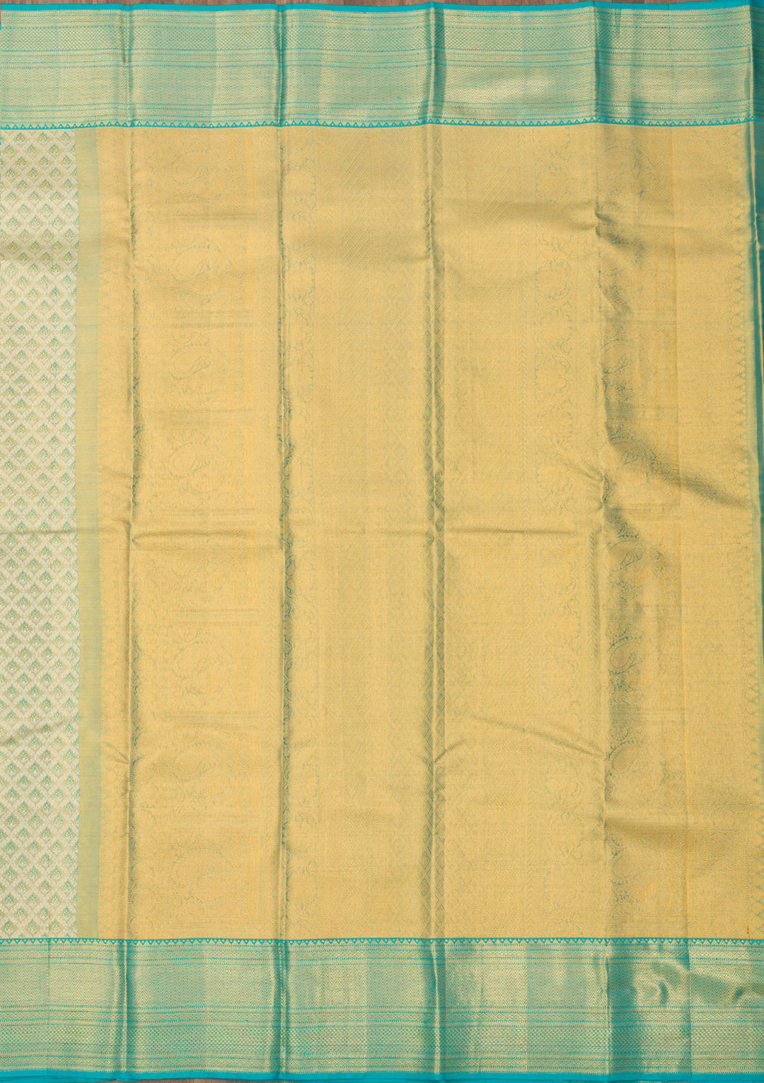 Turquoise Blue Zariwork Pure Silk Saree