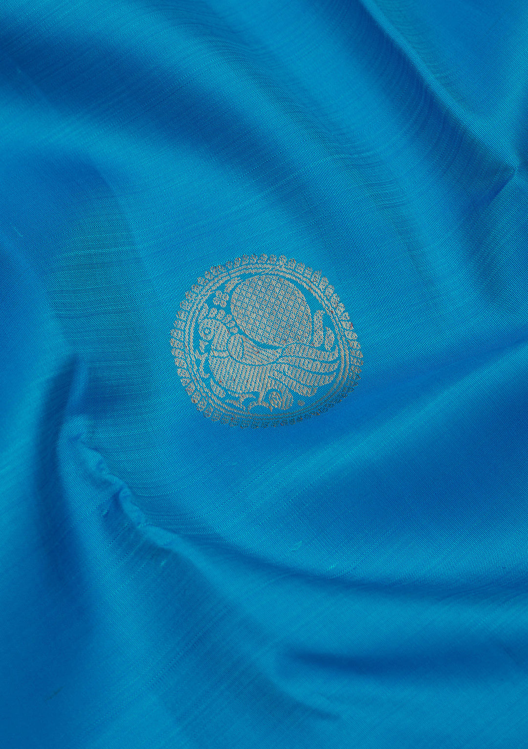 Turquoise Blue Zariwork Pure Silk Saree