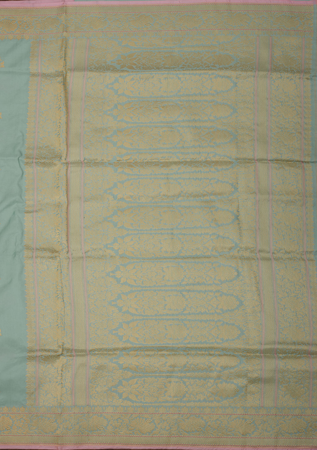 Turquoise Blue Zariwork Pure Silk Saree