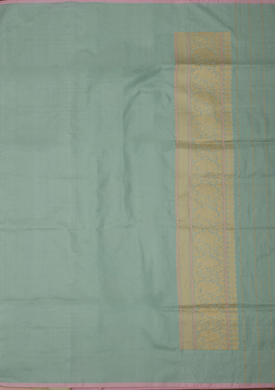 Turquoise Blue Zariwork Pure Silk Saree