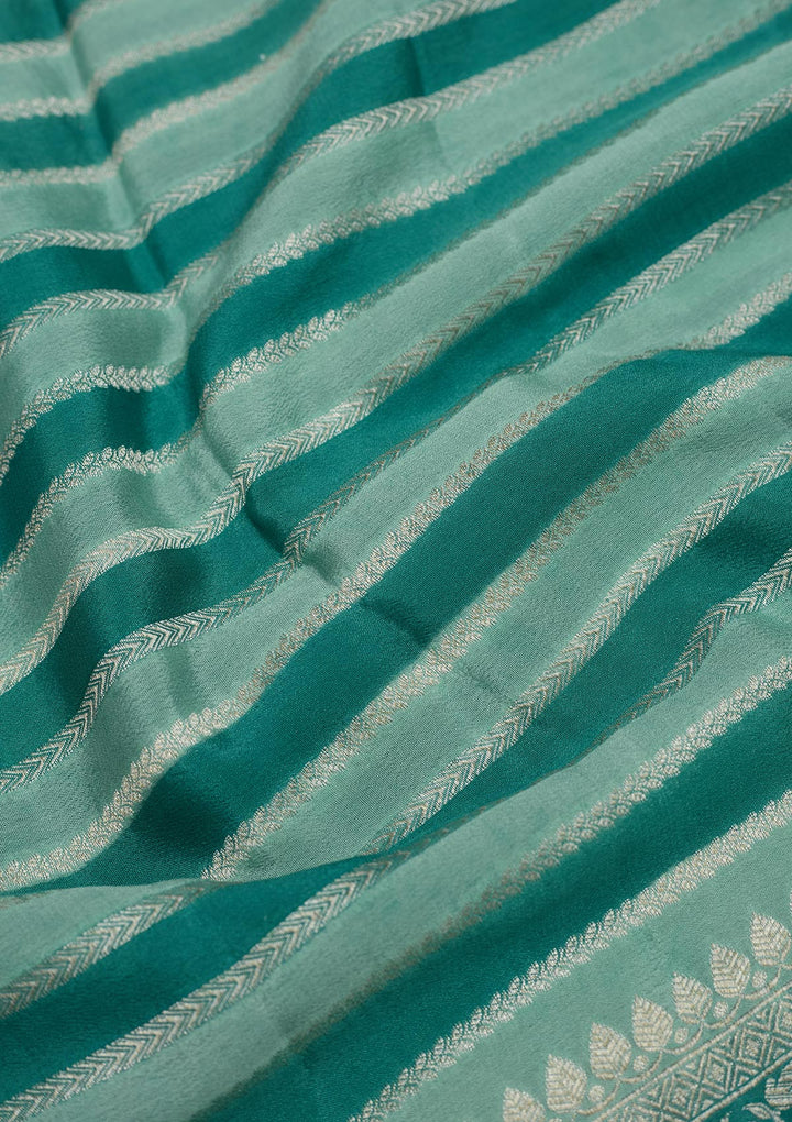 Turquoise Blue Zariwork Pure Silk Saree