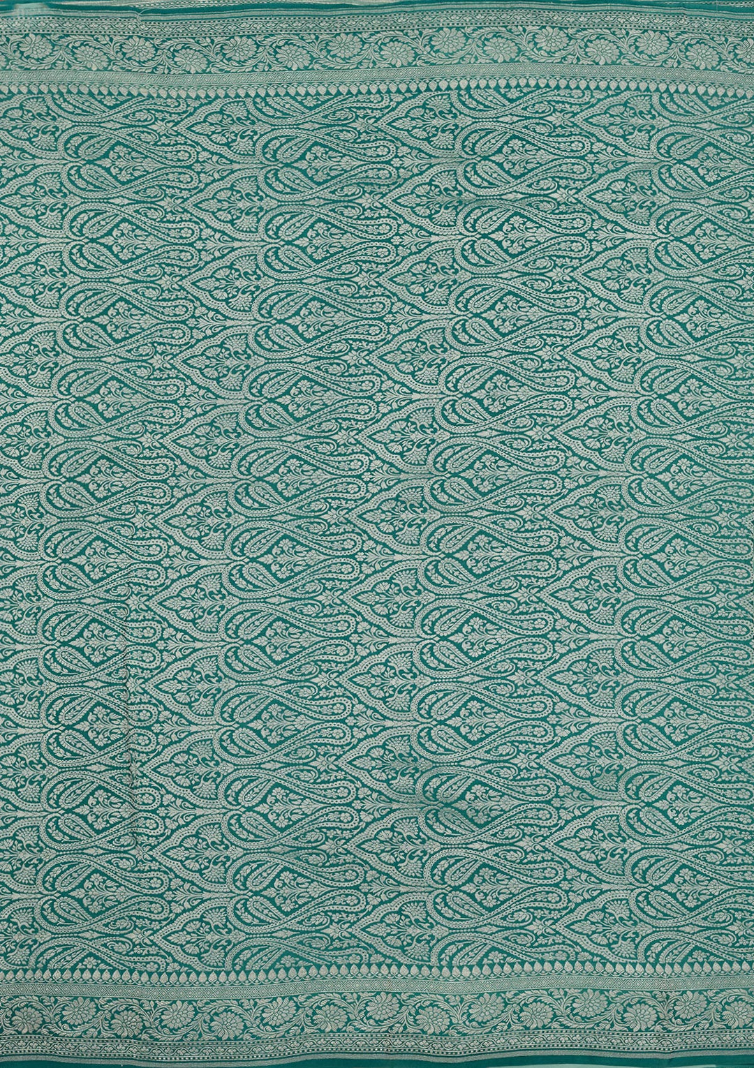 Turquoise Blue Zariwork Pure Silk Saree