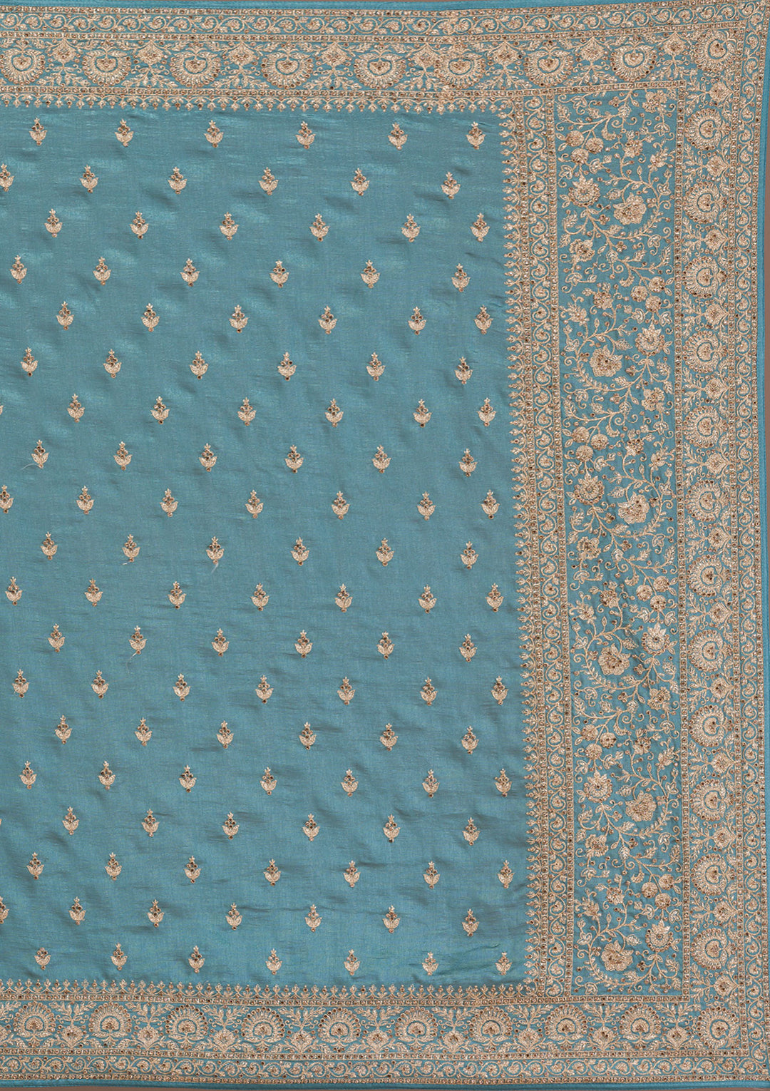 Sea Green Zariwork Raw Silk Saree