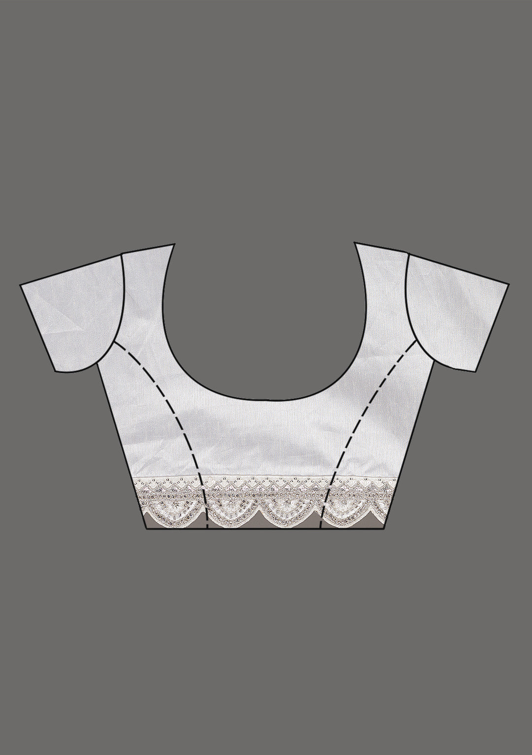 White Sequins Net Saree