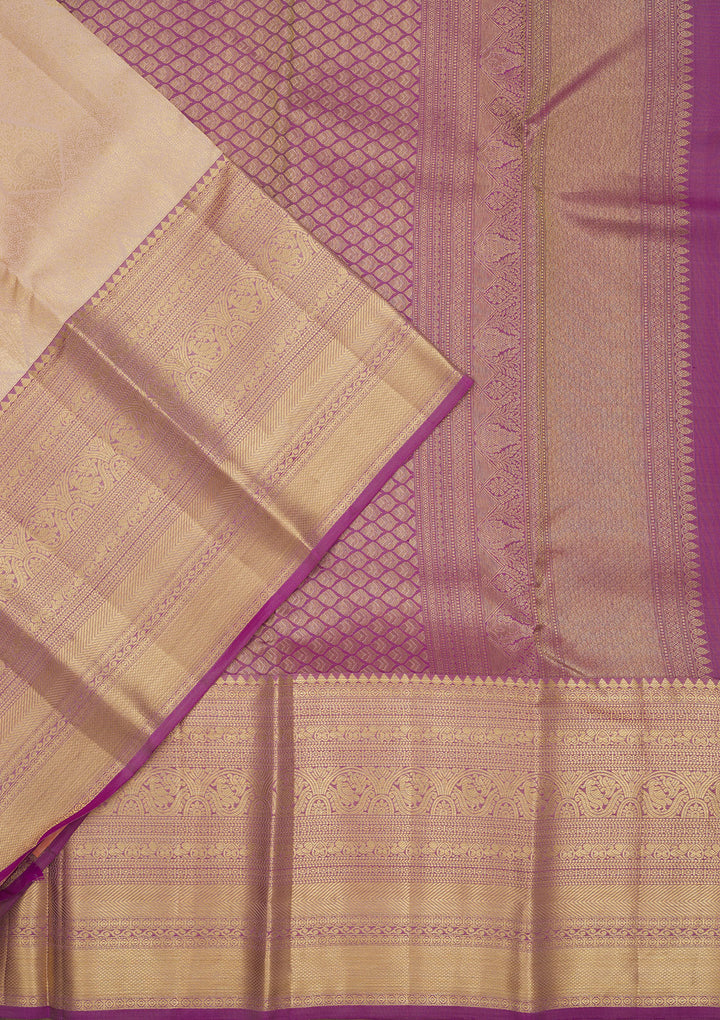 White Zariwork Pure Silk Saree