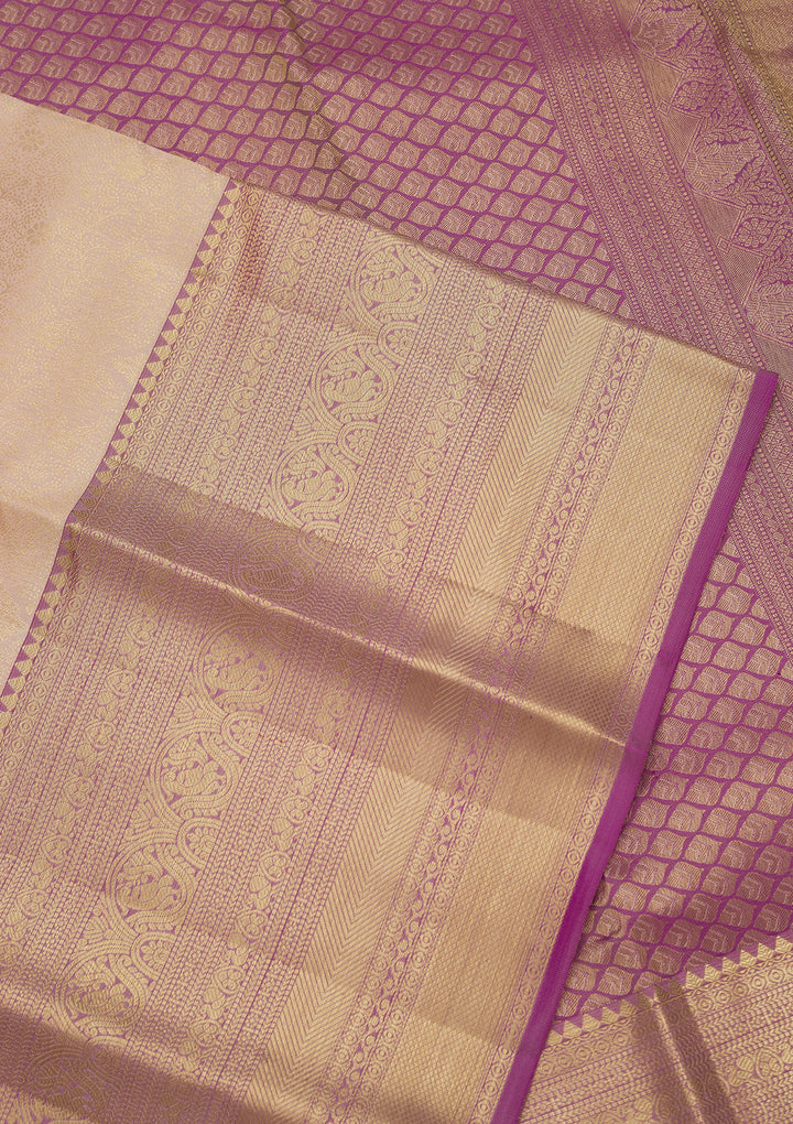 White Zariwork Pure Silk Saree